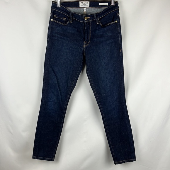 Frame Women's Le Skinny de Jeanne Jeans QueenSway Wash Denim Skinny Crop Size 28 - Picture 7 of 13